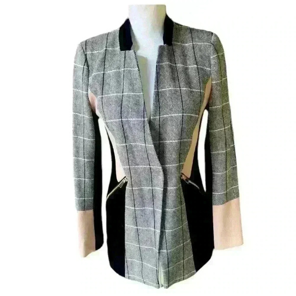River Island ladies Blazer UK8. Colorblock. Gold Zipper pockets and snap closure - Picture 1 of 16